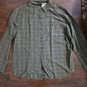 Columbia Green Plaid Men's Casual Shirt